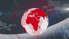 Animation of globe spinning with arrows over seascape. Global shipping business digital interface technology and networking concept digitally generated video. - Powered by Shutterstock - Get 15% off with code: PIKWIZARD15