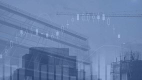 Animation of financial data processing over cityscape. Global business, finance, computing and data processing concept digitally generated video. - Powered by Shutterstock - Get 15% off with code: PIKWIZARD15