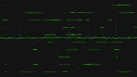 Pulsing green waveform blurring into monitor while scrolling SQL code showing database activity. Technology, data visualization, programming, cybersecurity, digital landscape, abstract, innovation - Powered by Shutterstock - Get 15% off with code: PIKWIZARD15