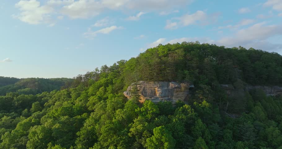 Lush forest around majestic cliffs at Red River Gorge, Kentucky