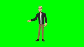 3D animation of Lucas shaking hand sideways on green screen, perfect for business presentations, corporate videos, virtual greetings, professional hand gestures, and creative video projects. This high-quality 3D video features realistic motion and clear transparency for easy compositing in promotional, marketing, and instructional content, making it ideal for commercial and digital media use, enhancing engagement with professional hand gesture animations. - Powered by Shutterstock - Get 15% off with code: PIKWIZARD15
