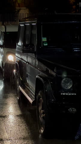 Nighttime Rainfall on a Parked Car, Capturing the Soothing Sound of Raindrops on Metal
