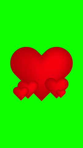 Layered Red Hearts Animation Overlay