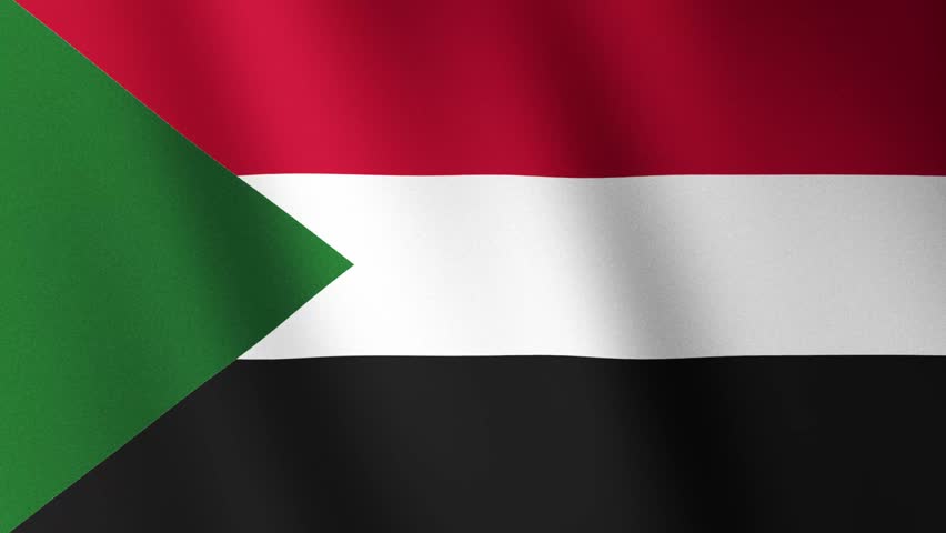 Sudan Flag seamless waving looping
