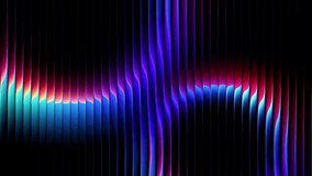 Futuristic smooth neon rings in rotational motion through ribbed glass. Dynamic luminous rings in continuous rotation and refractive glass distortion for creative digital projects. Luminous gradients of blue purple cyan magenta flow through reeded glass. Reflected and refracted light with fluid distortions in ribbed glass surfaces for immersive visuals, music shows and digital performances. Seamless loop. 4K - Powered by Shutterstock - Get 15% off with code: PIKWIZARD15