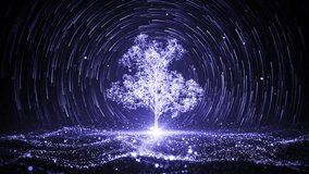 Magical Glowing Blue Tree of Life with Sparkling Particles and Star Trails Motion Graphics Background - Powered by Shutterstock - Get 15% off with code: PIKWIZARD15