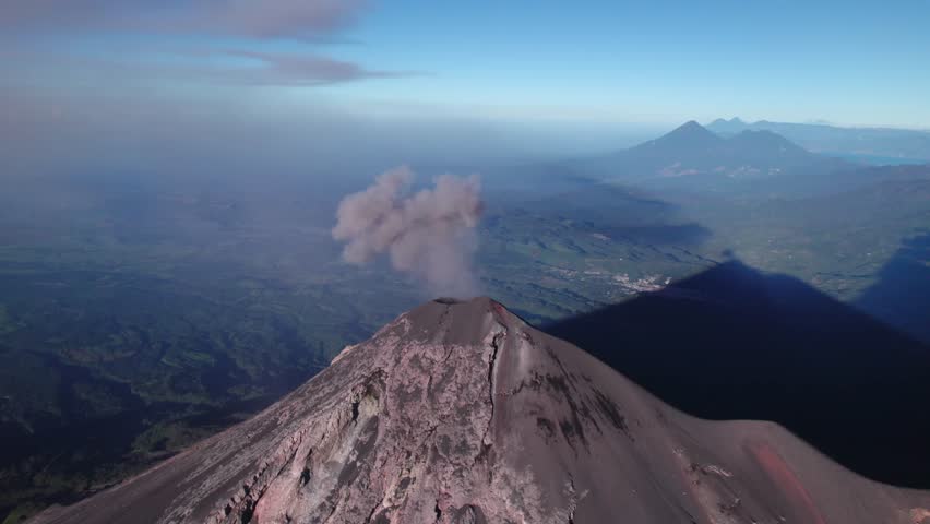Natural View of Volcano de Fuego, Guatemala Natural View of Volcano de Fuego, Guatemala - Aerial Shot