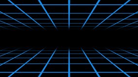3D animation. Retro-futuristic 80's synthwave grid Sci-Fi background. Blue Neon Grids and Lines. Digital cyber surface style of the 1980s. - Powered by Shutterstock - Get 15% off with code: PIKWIZARD15