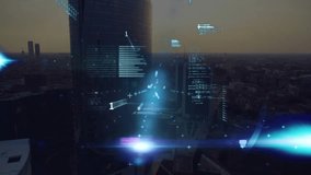 Animation of data processing over cityscape. global business and digital interface concept digitally generated video. - Powered by Shutterstock - Get 15% off with code: PIKWIZARD15