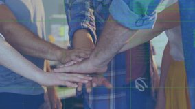 Animation of data processing and clock over diverse business people teaming up. global business and digital interface concept digitally generated video. - Powered by Shutterstock - Get 15% off with code: PIKWIZARD15