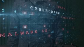 Animation of cyber attack warning over data processing on black background. Global business and digital interface concept digitally generated video. - Powered by Shutterstock - Get 15% off with code: PIKWIZARD15