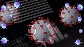 Animation of virus cells over data processing. Global pandemic and digital interface concept digitally generated video. - Powered by Shutterstock - Get 15% off with code: PIKWIZARD15