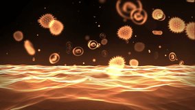 Animation of spinning globe over digital wave and covid-19 cells against orange background. Medical research and global networking technology concept - Powered by Shutterstock - Get 15% off with code: PIKWIZARD15