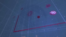 Animation of graph over data processing with virus cells on blue background. Global science, medicine and digital interface concept digitally generated video. - Powered by Shutterstock - Get 15% off with code: PIKWIZARD15