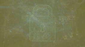 Animation of lock with circuit board patterns in circle with scanning, analysis and functioning text. Hologram, digitally generated, multiple exposure, business, security, infographic, technology. - Powered by Shutterstock - Get 15% off with code: PIKWIZARD15