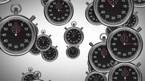 Animation of multiple clock moving on white backgorund. global technology, computing and digital interface concept digitally generated video. - Powered by Shutterstock - Get 15% off with code: PIKWIZARD15