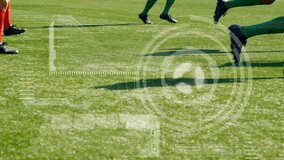 Animation of diverse data processing over legs of diverse male soccer players. global sports, technology, data processing and digital interface concept digitally generated video. - Powered by Shutterstock - Get 15% off with code: PIKWIZARD15