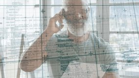 Animation of data processing over african american businessman using smartphone. Global business and digital interface concept digitally generated video. - Powered by Shutterstock - Get 15% off with code: PIKWIZARD15