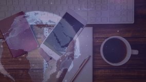 Animation of globe and connections over hands of caucasian woman using smartphone. Network, communication and technology concept digitally generated video. - Powered by Shutterstock - Get 15% off with code: PIKWIZARD15