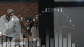 Animation of financial data processing over business people. Global business, finances, connections, computing and data processing concept digitally generated image. - Powered by Shutterstock - Get 15% off with code: PIKWIZARD15