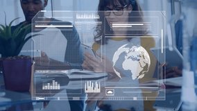 Animation of data processing over businessman using tablet. Global business connections digital interface and technology concept digitally generated video. - Powered by Shutterstock - Get 15% off with code: PIKWIZARD15