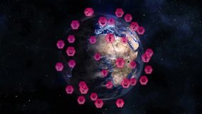 Animation of network of connections with icons over globe. Technology, security and digital interface concept digitally generated video. - Powered by Shutterstock - Get 15% off with code: PIKWIZARD15