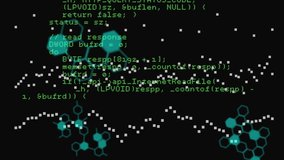 Animation of green hexagons over data processing on black background. global science, data processing and technology concept digitally generated video. - Powered by Shutterstock - Get 15% off with code: PIKWIZARD15