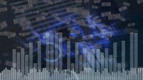 Animation of financial data processing and world map with american dollar banknotes. global business, finance and data processing concept digitally generated video. - Powered by Shutterstock - Get 15% off with code: PIKWIZARD15