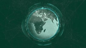 Animation of clock and data processing over dark background. global science, data processing and digital interface concept digitally generated video. - Powered by Shutterstock - Get 15% off with code: PIKWIZARD15