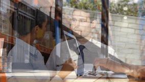 Animation of caucasian woman using laptop over diverse workers in warehouse. global business, connections and digital interface concept digitally generated video. - Powered by Shutterstock - Get 15% off with code: PIKWIZARD15
