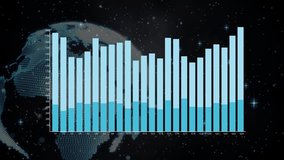 Animation of data processing with graph over globe. Global business, computing and digital interface concept digitally generated video. - Powered by Shutterstock - Get 15% off with code: PIKWIZARD15