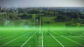 Animation of network of connections over cityscape. Global networking and technology concept. - Powered by Shutterstock - Get 15% off with code: PIKWIZARD15