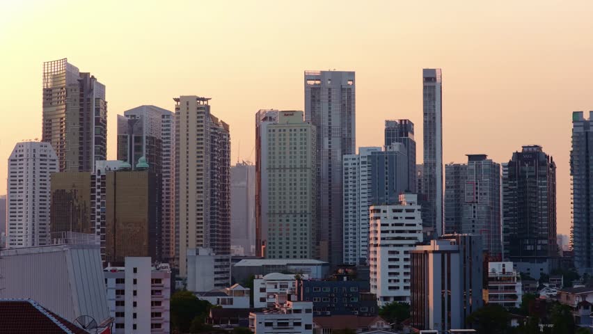 Scenic aerial footage of Bangkok