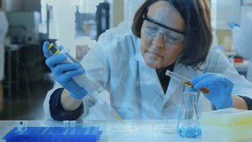 Animation of dna strand and data processing over caucasian female scientist in lab. global science, data processing and digital interface concept digitally generated video. - Powered by Shutterstock - Get 15% off with code: PIKWIZARD15