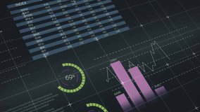 Animation of multiple heart icons over statistical data processing against black background. Computer interface and business technology concept - Powered by Shutterstock - Get 15% off with code: PIKWIZARD15