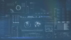 Animation loop of september text over infographic interface with globe, graph, speedometer. Digitally generated, hologram, globalization, report, finance, coding, investment and technology concept. - Powered by Shutterstock - Get 15% off with code: PIKWIZARD15