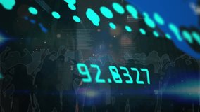 Animation of world map and data processing over light spot against silhouette of people dancing. Global networking and business technology concept - Powered by Shutterstock - Get 15% off with code: PIKWIZARD15