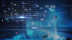 Animation of network of digital icons over interface with data processing against blue background. Global networking and business technology concept - Powered by Shutterstock - Get 15% off with code: PIKWIZARD15