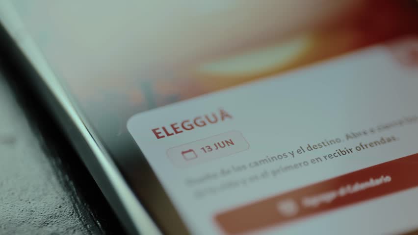 June 13 Day for honoring Eleggua, information on screen