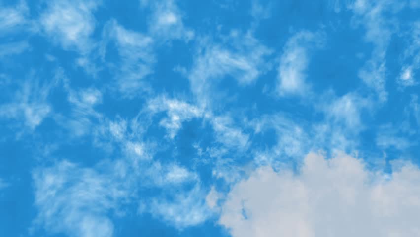 Realistic Clouds Moving Across Blue Sky Animation