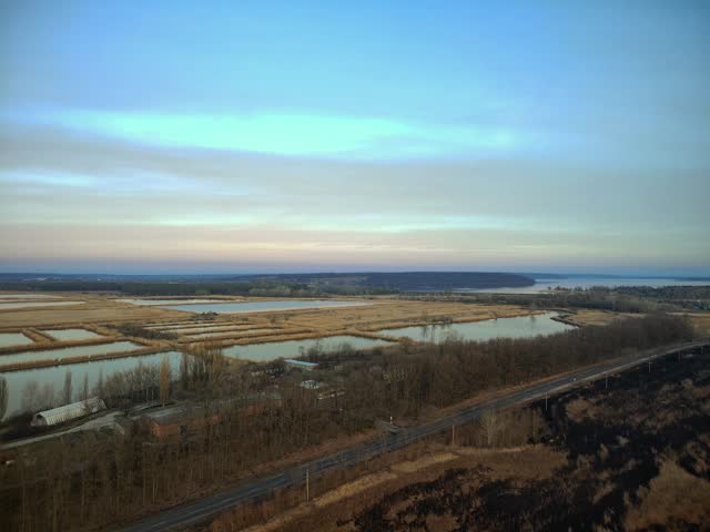 sunset over the quiet lakes