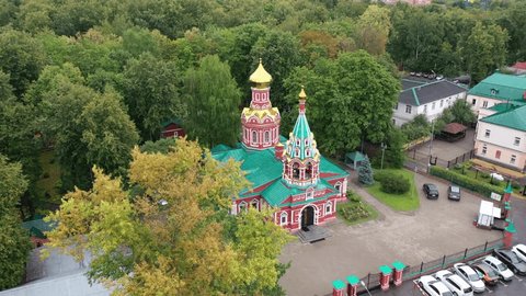 Aerial View of Znamenskaya Church in Krasnogorsk