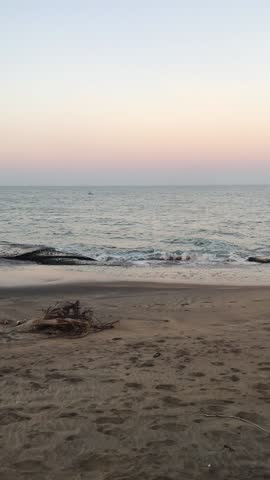 Sea waves hitting the shoreline 