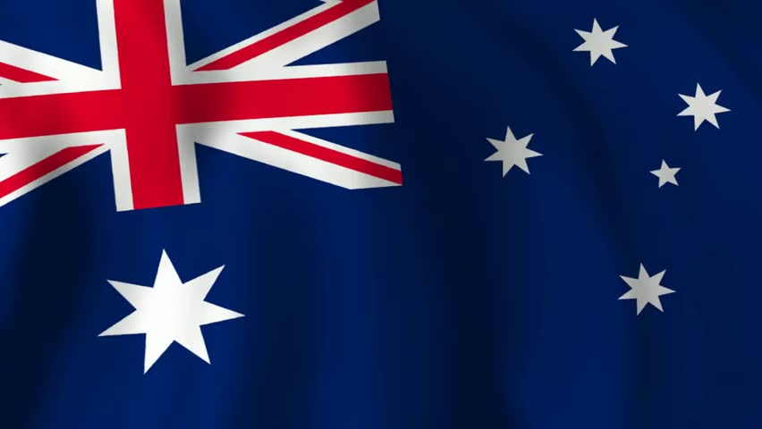 Australia Flag waving texture 3D illustration 1080p Video
