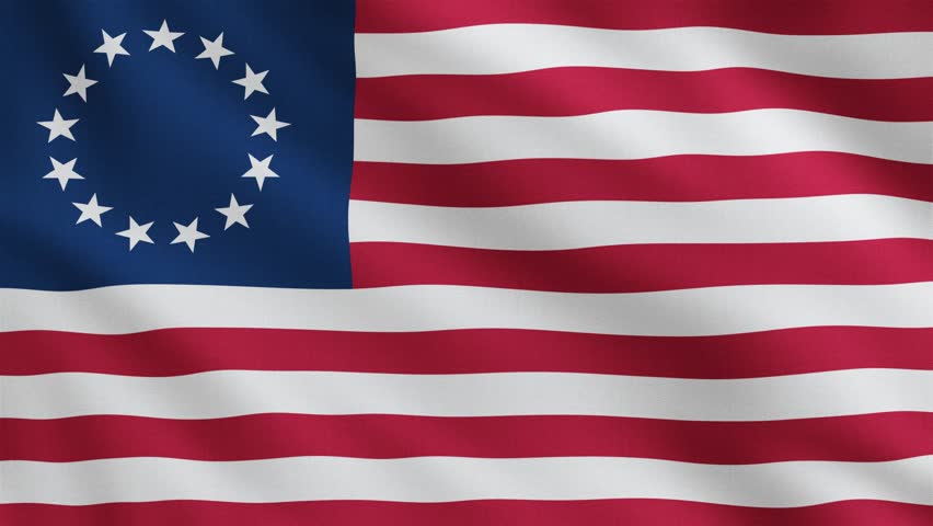 Betsy Ross flag waving in the wind.