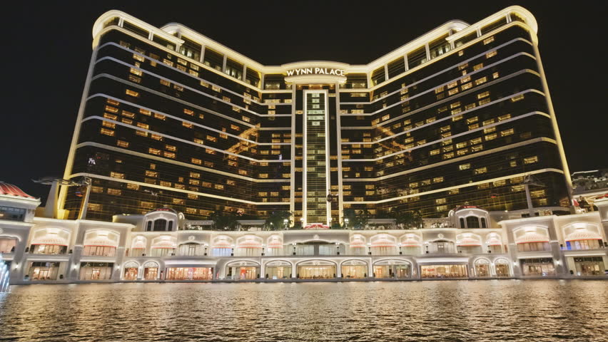 The colourful fountain show of a hotel casino in macau china