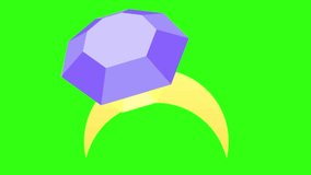 Gold ring with diamond animation on green screen - Powered by Shutterstock - Get 15% off with code: PIKWIZARD15