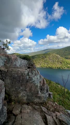 Precarious Trail on the Edge of a Cliff Above Jordan Pond (Acadia National Park, Maine, USA)