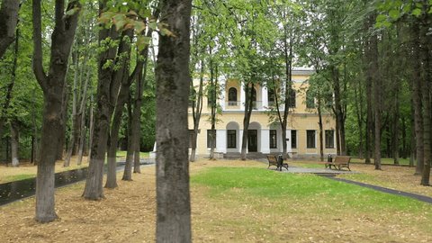 Lateral Drone View Znamenskoye Gubaylovo Manor