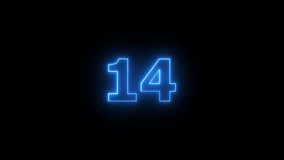 Glowing neon number 14 with vibrant illuminated light effect on a dark background, modern and stylish digital design, futuristic glowing typography ideal for party, nightlife, or tech visuals - Powered by Shutterstock - Get 15% off with code: PIKWIZARD15